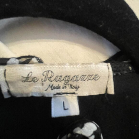 LA RAGAZZE silk blend long sleeves dress W. SIZE L.Black/white print. ITALY - Picture 5 of 12